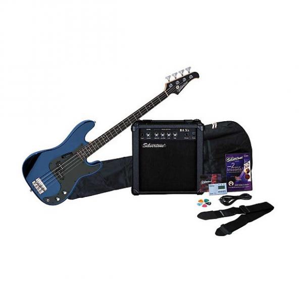 Custom Silvertone LB11 Electric Bass Package - Cobalt Blue #1 image