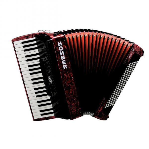 Custom Hohner Bravo 120 Red Piano Accordion Acordeon w/Gig Bag, Straps, Instruction DVD - FedEx 3 Day Ship! #1 image
