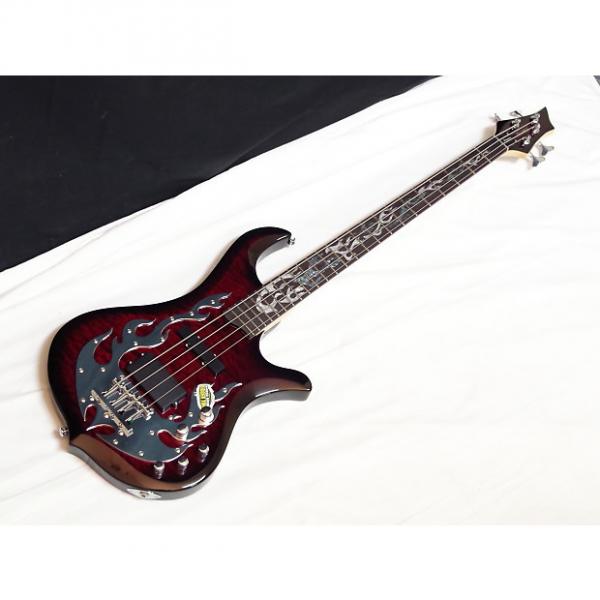 Custom TRABEN Phoenix 4-string BASS guitar NEW Blood Red - Quilt Maple #1 image