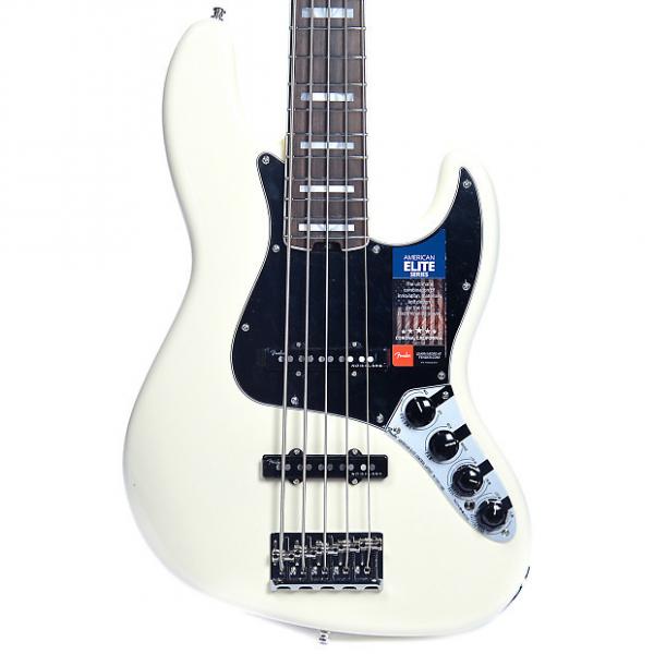Custom Fender American Elite Jazz Bass V 5-String Olympic White #1 image