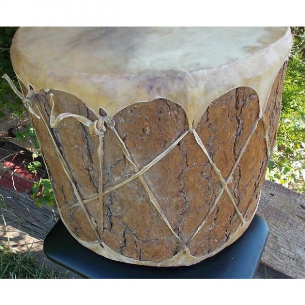 Custom Native American Log Drum 1900s pine/cow hide #1 image