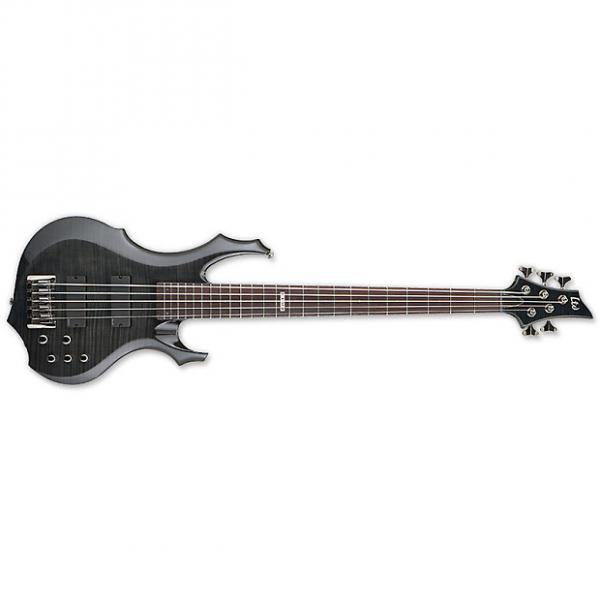 Custom ESP LTD F-415 FM F-Series Bass Guitar - See Thru Black Finish Flamed Maple Top &amp; Mahogany Body (LF415FMSTBLK) #1 image