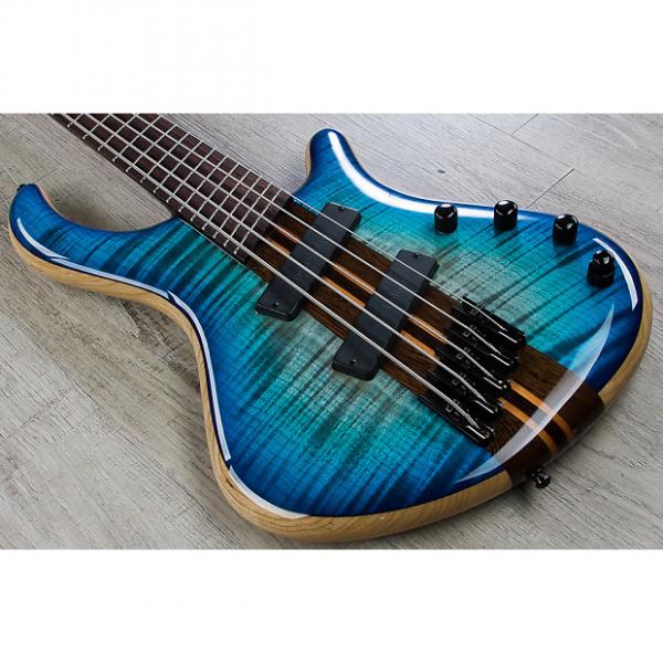 Custom Mayones Patriot 5 V-Frets 5-String Multi-Scale Bass (Trans Jeans Black 3-Tone Blue Burst) *B-STOCK* #1 image