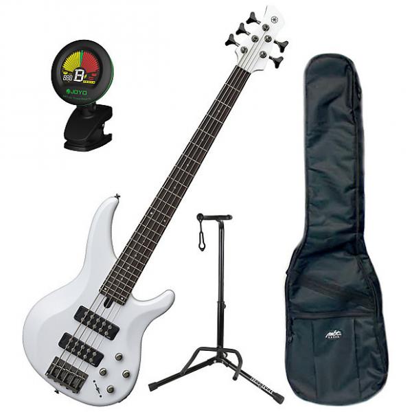 Custom Yamaha TRBX305 WH 5-String Bass Bundle #1 image