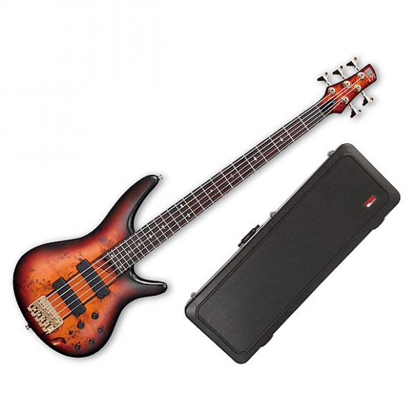 Custom Ibanez SR805AWT SR805 5-string bass Poplar Burl Top Aged Whiskey Burst Flat + Case #1 image