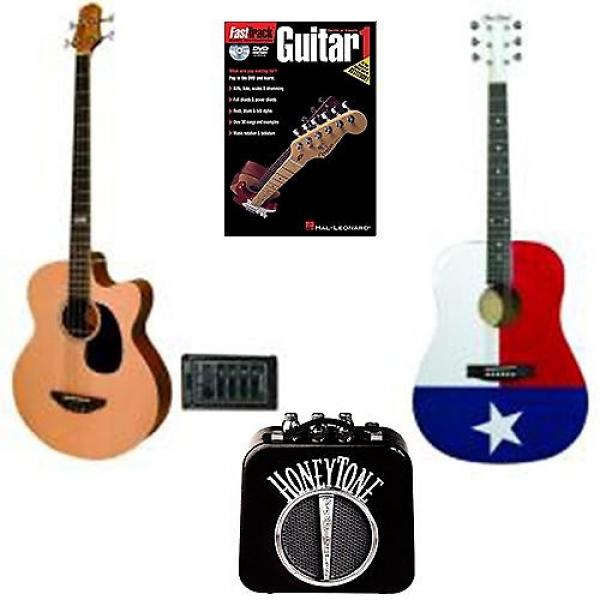 Custom Main Street Dreadnought Acoustic Spruce Top Guitar - Texas Flag, Bass Guitar w/Spruce Top #1 image