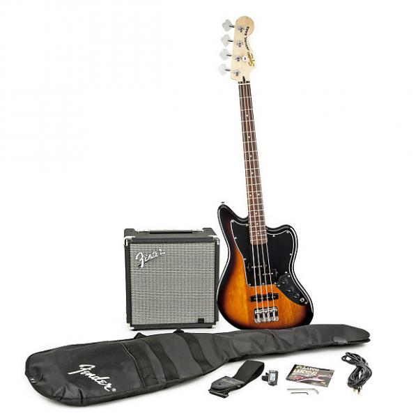 Custom Squier Stop Dreaming Start Playing! Set: Jaguar Bass Special SS with Fender Rumble 15 Amp #1 image