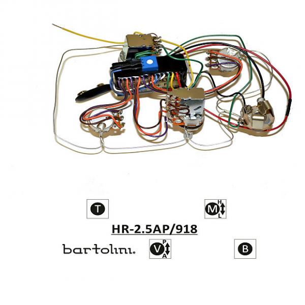 Custom Bartolini HR-2.5AP Pre-Wired 3 Band EQ Active/Passive Vol, stacked hi/low Mid #1 image
