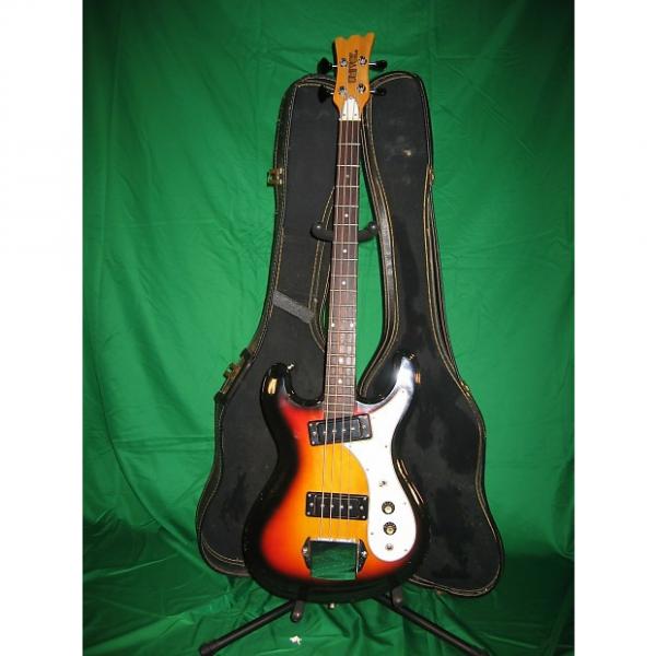 Custom Vintage Early 70s Univox Hi Flyer Bass Guitar Sunburst with Original Case MIJ #1 image