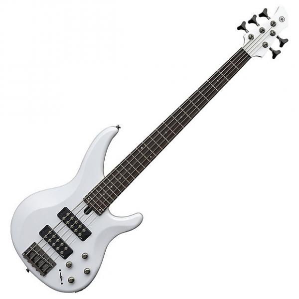 Custom Yamaha TRBX305 5-String White Bass Guitar #1 image