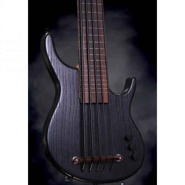 Custom A Kala USA Custom Shop Exotic Solid Body Ubass U-Bass - 5 String, Fretless Bass, Satin Black #1 image