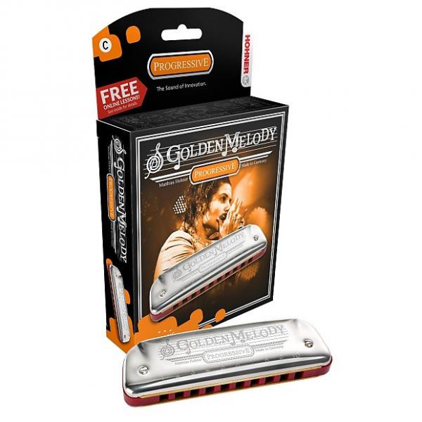 Custom Hohner Progressive Golden Melody Harmonica in KEY OF Eb, -  The harp for precise melody playing! #1 image