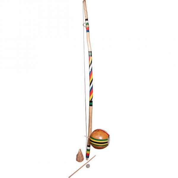 Custom Mid East BRSSPL Berimbau with Painted Spirals and Large Gourd #1 image