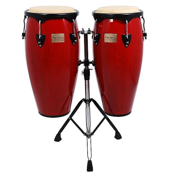 Custom Tycoon Percussion Conga Set &amp; Stand - Red #1 image