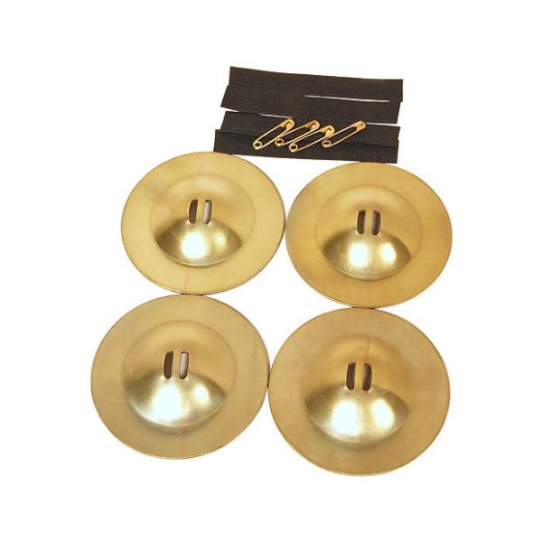 Custom Mid-East Super Size Solid Brass Rim Edge Finger Cymbals 2.7&quot; #1 image
