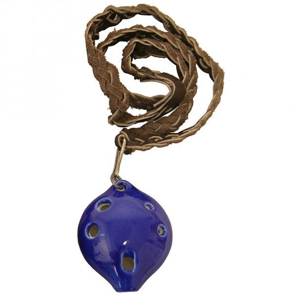 Custom DOBANI Soprano Ocarina w/ Braided Necklace D5 - Blue #1 image
