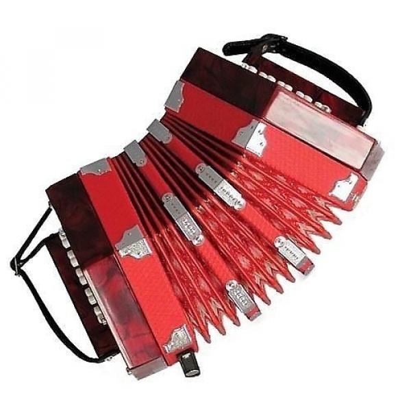 Custom Anglo Style Push Button Concertina Accordion Squeeze Box w/ Padded Bag #1 image