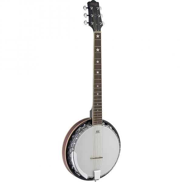 Custom Stagg BJM30 G 6-string Deluxe Bluegrass Banjo w/ metal pot, guitar headstock &amp; tuning #1 image