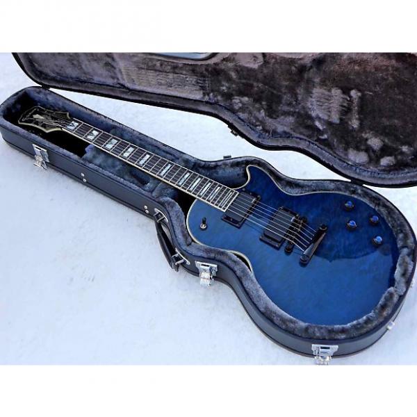 Custom Epiphone Les Paul Custom Prophecy Plus Guitar 2013 Midnight Sapphire Blue Like new #1 image