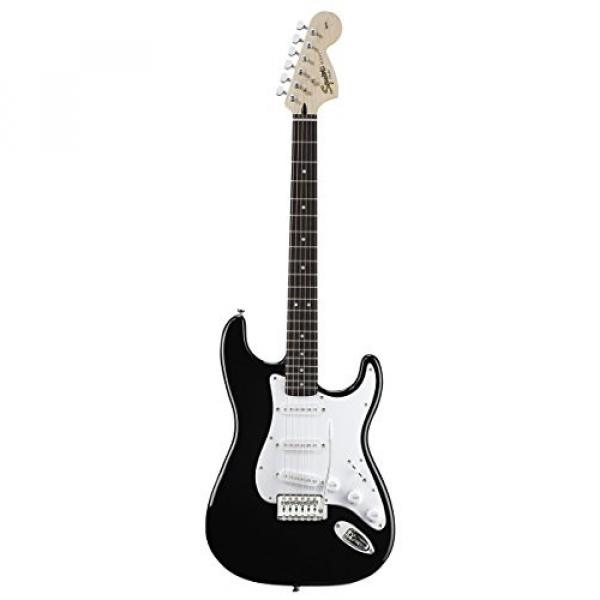 Squier by Fender Affinity Stratocaster Beginner Electric Guitar Pack with Fender FM 10G Amplifier, Clip-On Tuner, Cable, Strap, Picks, and gig bag  - Black #3 image