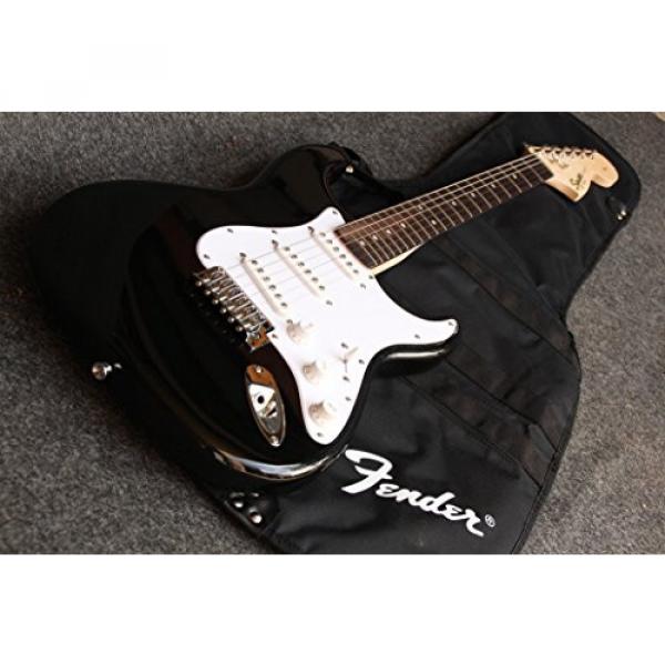 Squier by Fender Affinity Stratocaster Beginner Electric Guitar Pack with Fender FM 10G Amplifier, Clip-On Tuner, Cable, Strap, Picks, and gig bag  - Black #5 image