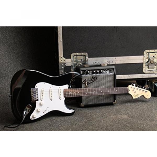 Squier by Fender Affinity Stratocaster Beginner Electric Guitar Pack with Fender FM 10G Amplifier, Clip-On Tuner, Cable, Strap, Picks, and gig bag  - Black #6 image