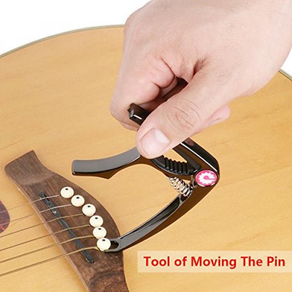 JRZOUR Guitar Package19 in 1(Tuner/Strap/Capo/Pin/Pick)for Tune Acoustic , Electric Guitar, Bass, Ukulele and Violin, Accurate, Fast, Turn 360 Degrees, Chromatic, Electronic #5 image