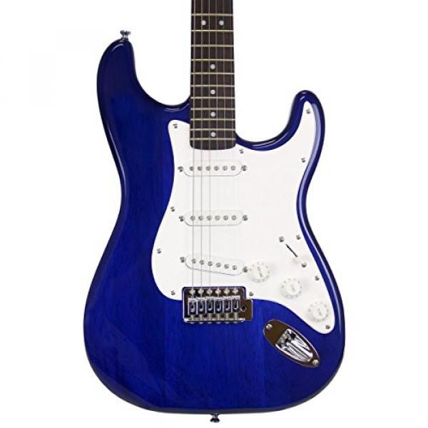 Squier by Fender &quot;Stop Dreaming, Start Playing&quot; Set: Affinity Series Strat with Fender Frontman 10G Amp, Tuner, Instructional DVD, Gig Bag, Cable, Strap, and Picks - Transparent Blue #4 image