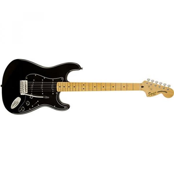 Squier by Fender Vintage Modified 70's Stratocaster Electric Guitar - Black - Maple Fingerboard #1 image