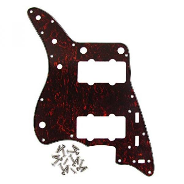 IKN Red Tortoise 4Ply Guitar Pickguard Scratch Plate for American Fender Style Vintage JM Guitar, with Screws #5 image