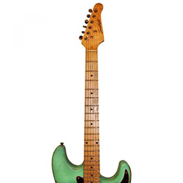Sawtooth Handcrafted Americana ES Relic Solid Body Electric Guitar with Hard Case, Surf Green #4 image