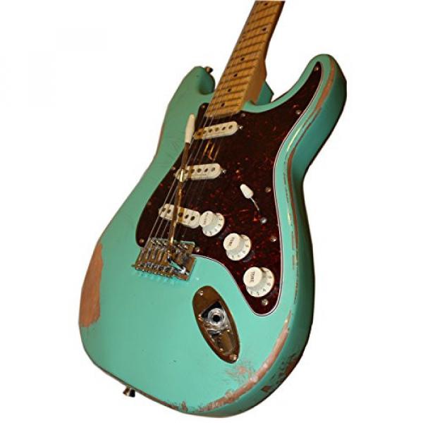 Sawtooth Handcrafted Americana ES Relic Solid Body Electric Guitar with Hard Case, Surf Green #5 image