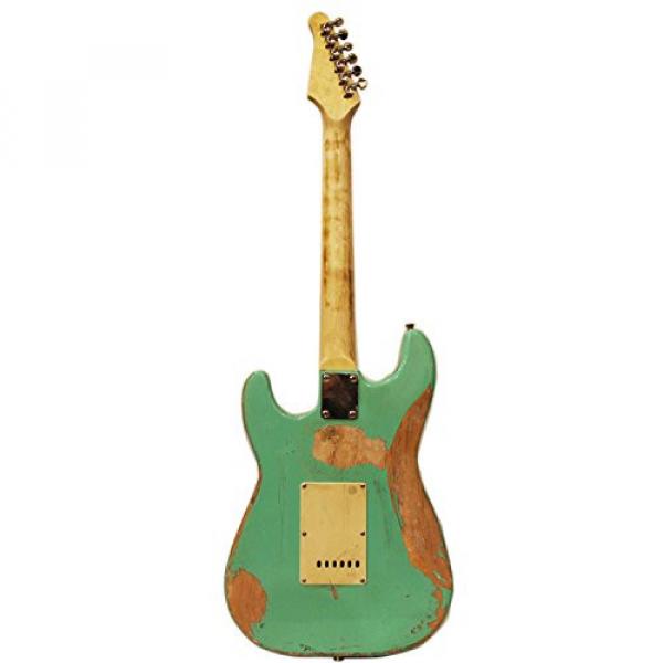 Sawtooth Handcrafted Americana ES Relic Solid Body Electric Guitar with Hard Case, Surf Green #7 image
