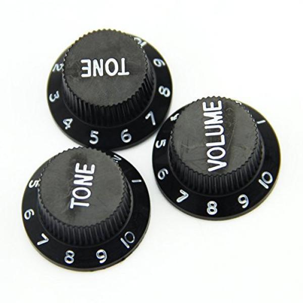SODIAL(R) Fender Stratocaster Pickup Covers 50 or 52 mm Pole to Pole Knobs Tips (Black) #2 image