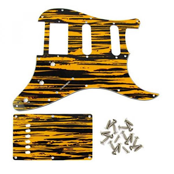 IKN HSS 3Ply Pick Guard Scratch Plate w/Screws for Squier Style Guitar,Tawny Stripe #1 image