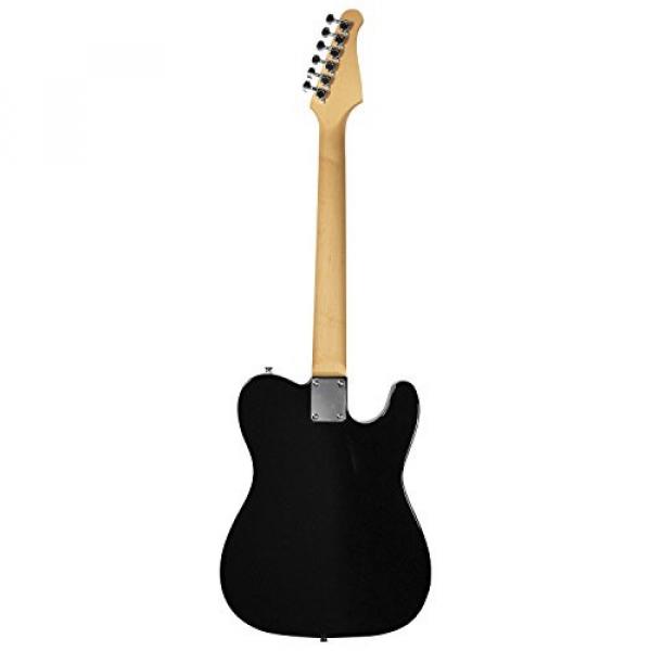 Sawtooth Classic ET 50 Ash Body Left Handed Electric Guitar Black w/Black pickguard, Case, Cable, Picks, Strap and Tuner #5 image