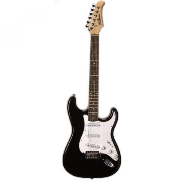 Silvertone SS15 BLK Solid-Body Electric Guitar, Gloss Black #1 image