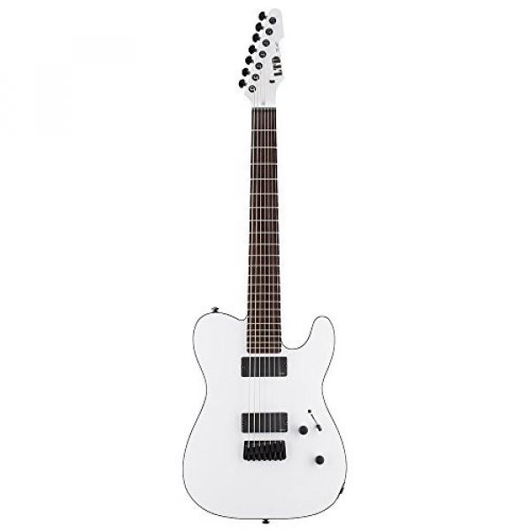 ESP LTE417SWS 7-String Solid-Body Electric Guitar, Snow White Satin #1 image