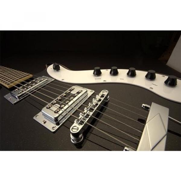 Silvertone Classic 1423-BGF Solid-Body Electric Guitar, Black/Gold flake #2 image