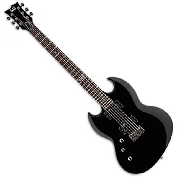ESP LVIPER200BBLKLH Solid-Body Electric Left Handed Guitar, Black Baritone #1 image