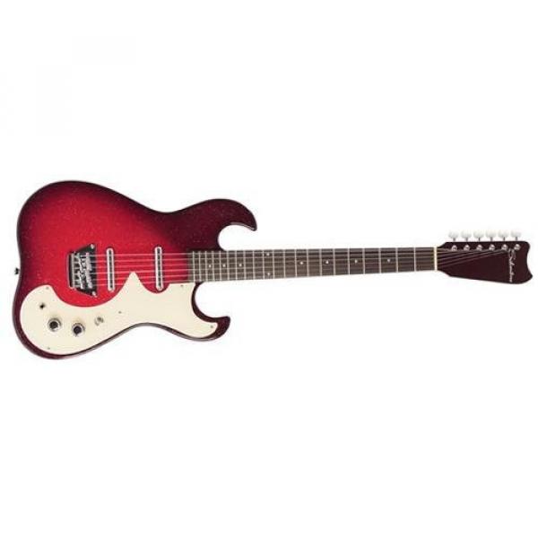 Silvertone Classic 1449-RSFB Solid-Body Electric Guitar, Red/Silver Flake Burst #1 image
