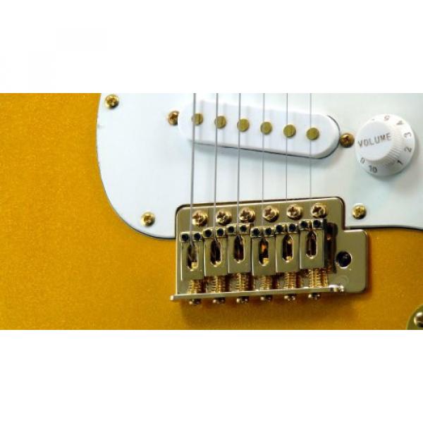 Bad Aax SST13 Solid-Body Electric Guitar, Gold #3 image