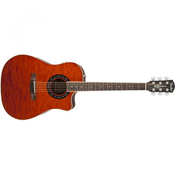 Fender T-Bucket 300CE Cutaway Acoustic-Electric Guitar, Quilted Maple Top, Mahogany Back and Sides, Fishman Preamp - Amber #1 image