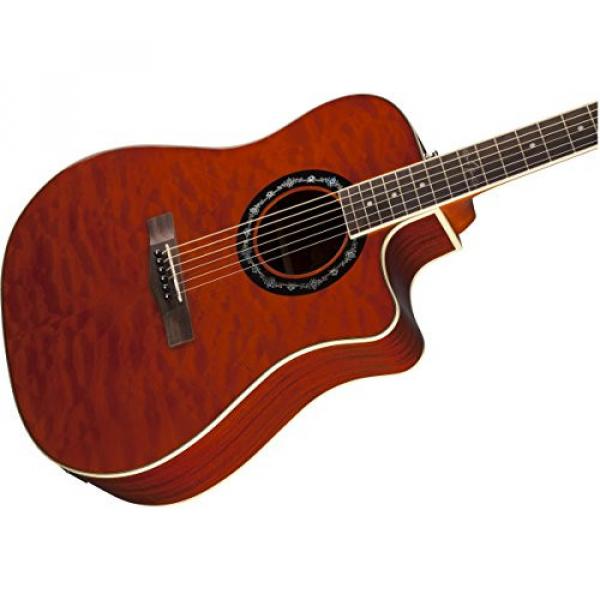 Fender T-Bucket 300CE Cutaway Acoustic-Electric Guitar, Quilted Maple Top, Mahogany Back and Sides, Fishman Preamp - Amber #4 image