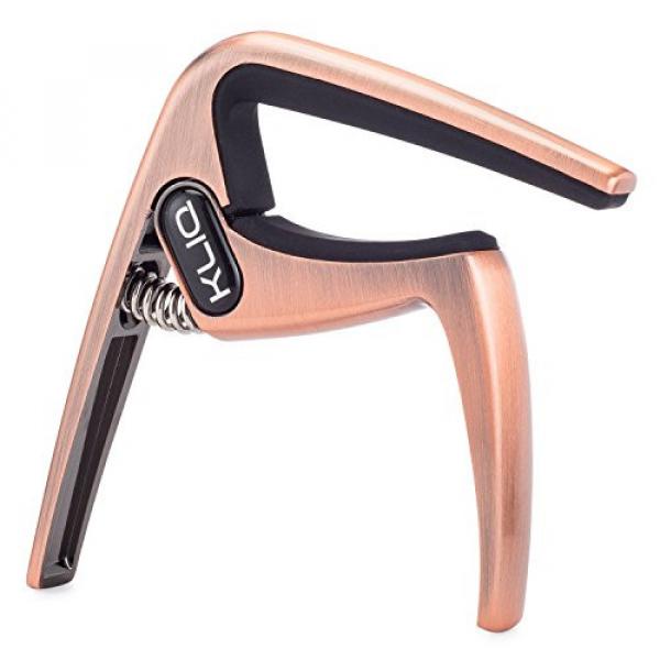 KLIQ K-PO Guitar Capo for 6 String Acoustic and Electric Guitars - Trigger Style for a Quick Change, Brushed Bronze #1 image