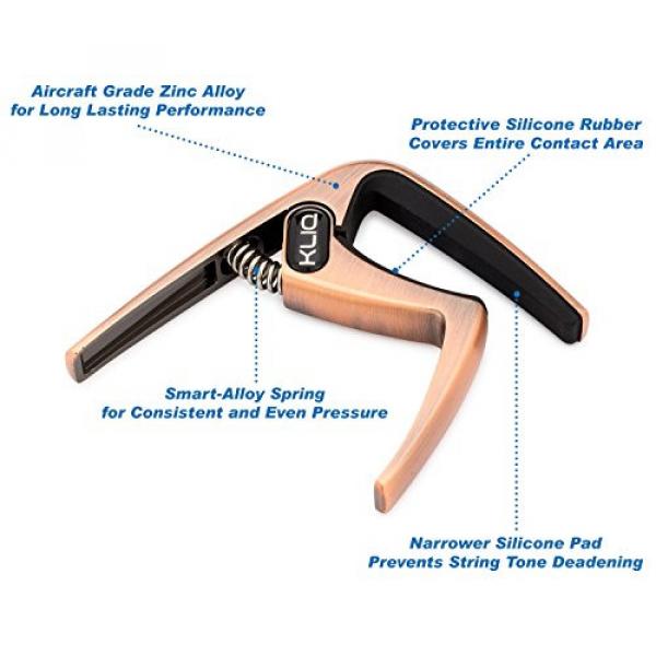 KLIQ K-PO Guitar Capo for 6 String Acoustic and Electric Guitars - Trigger Style for a Quick Change, Brushed Bronze #4 image