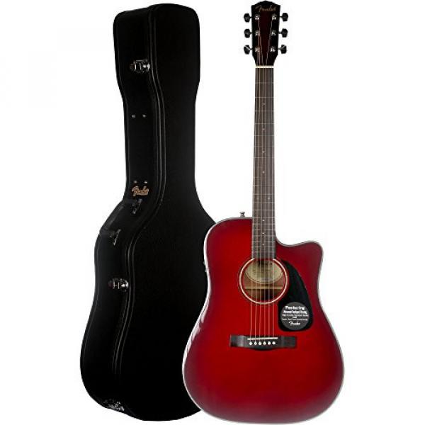 Fender Factory Special Run CD-60CE Acoustic-Electric Guitar with Case - Red Burst #1 image