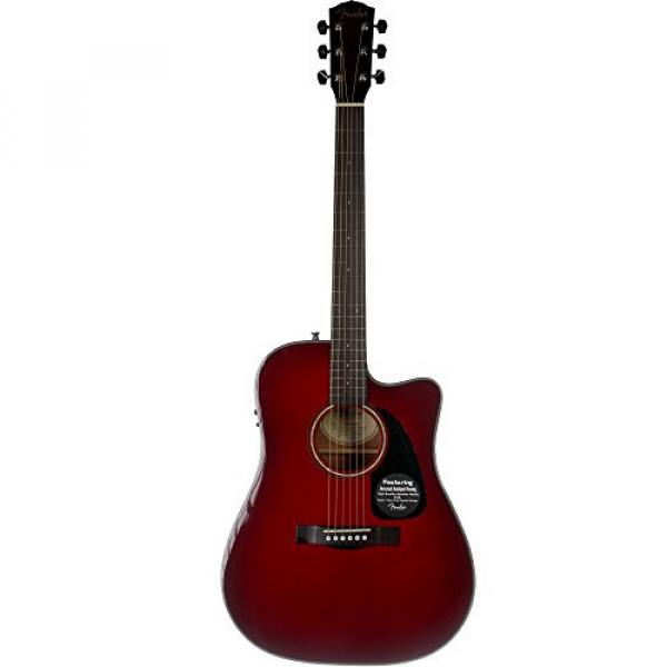 Fender Factory Special Run CD-60CE Acoustic-Electric Guitar with Case - Red Burst #2 image