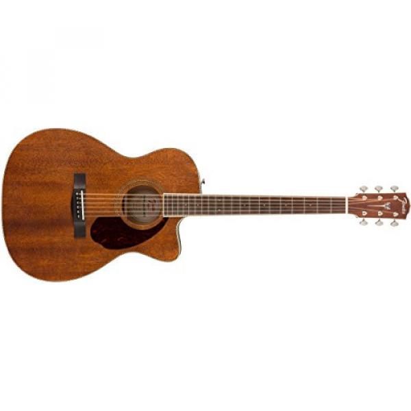 Fender Paramount PM-3 Triple-0 NE All-Mahogany Acoustic Guitar, 20 Frets, Mahogany Neck, Rosewood Fingerboard, Open Pore, Natural #1 image