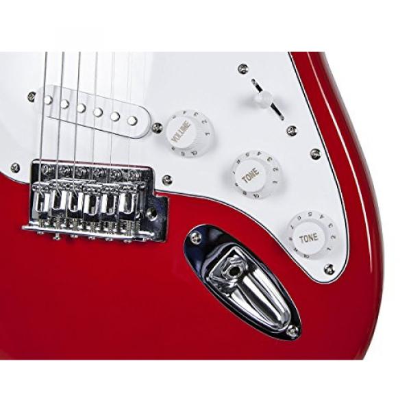 Monoprice 610102 California Classic Solid Body Electric Guitar, Red #2 image
